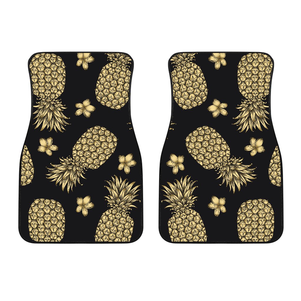 Gold Pineapple Hibiscus Car Floor Mats