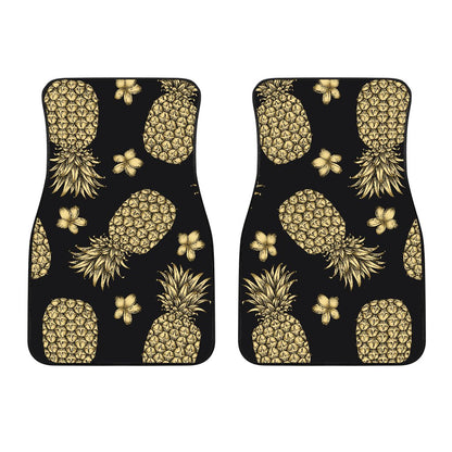 Gold Pineapple Hibiscus Car Floor Mats