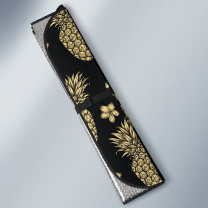 Gold Pineapple Hibiscus Car Sun Shade-JorJune