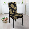 Gold Pineapple Hibiscus Dining Chair Slipcover-JORJUNE.COM