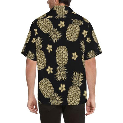 Gold Pineapple Hibiscus Men Hawaiian Shirt