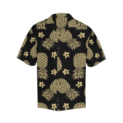 Gold Pineapple Hibiscus Men Hawaiian Shirt