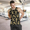 Gold Pineapple Hibiscus Men Tank Top