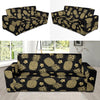 Gold Pineapple Hibiscus Sofa Slipcover-JORJUNE.COM