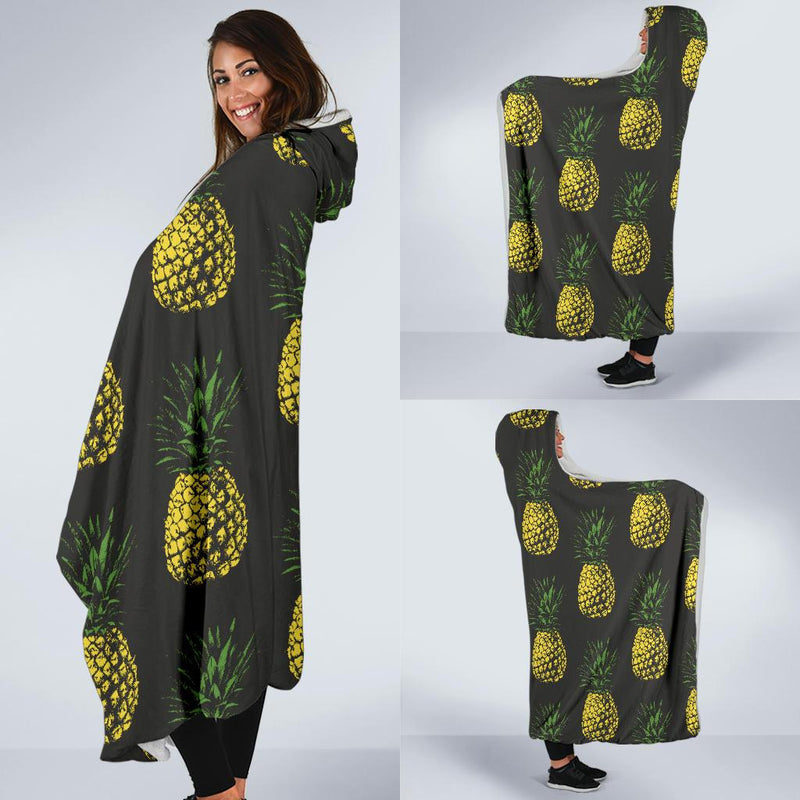 Gold Pineapple Hooded Blanket-JORJUNE.COM