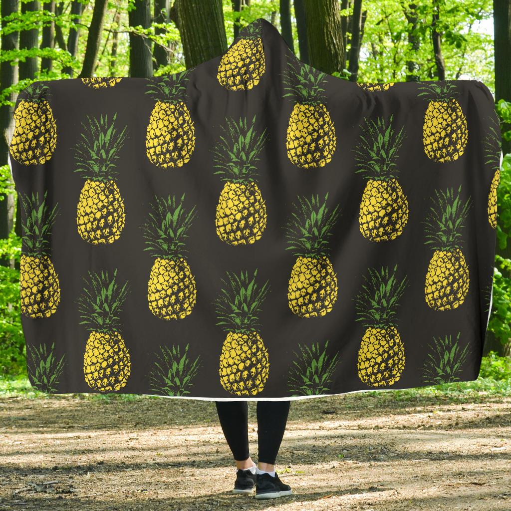 Gold Pineapple Hooded Blanket-JORJUNE.COM