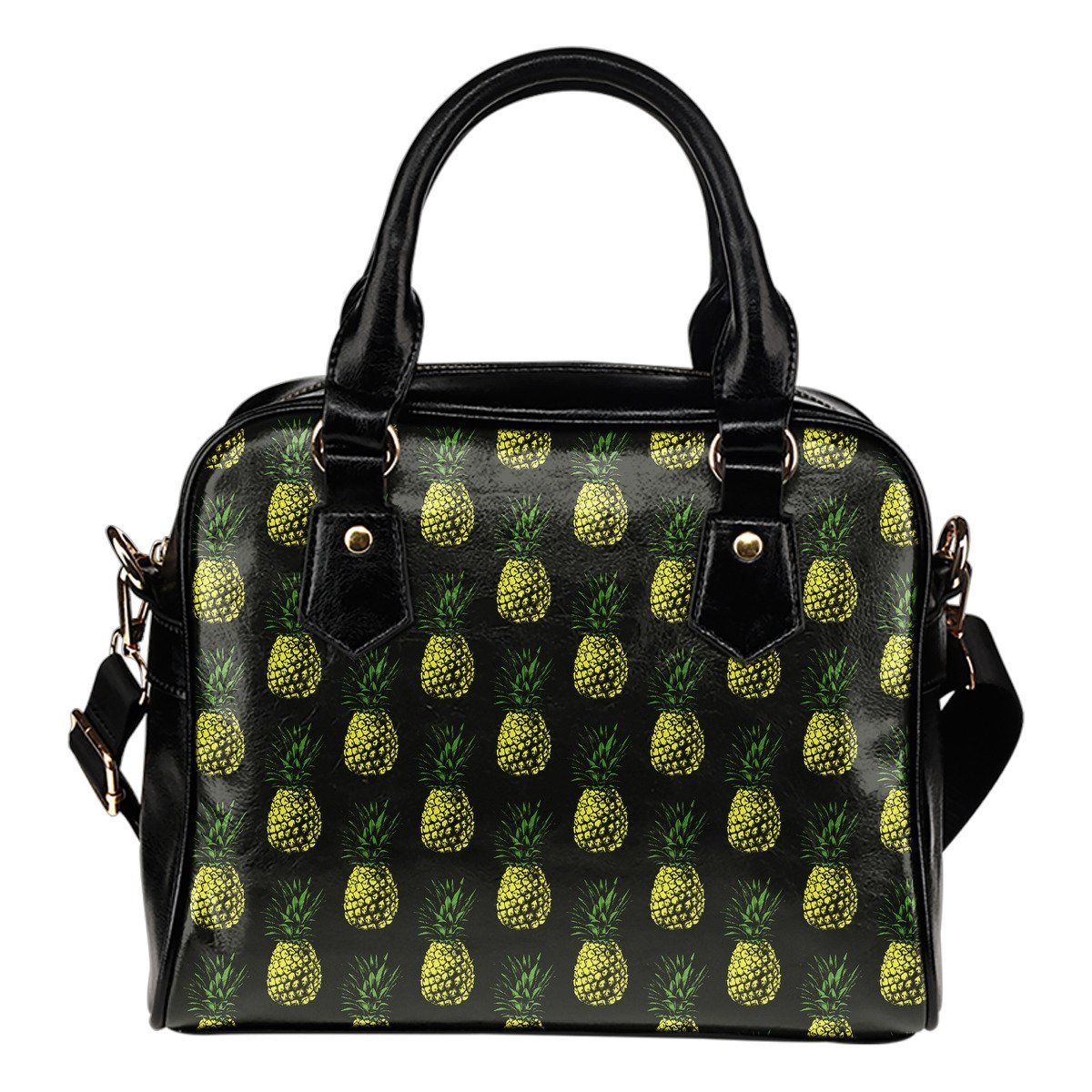 Gold Pineapple Leather Shoulder Handbag