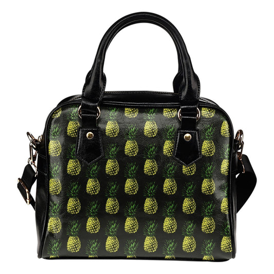 Gold Pineapple Leather Shoulder Handbag
