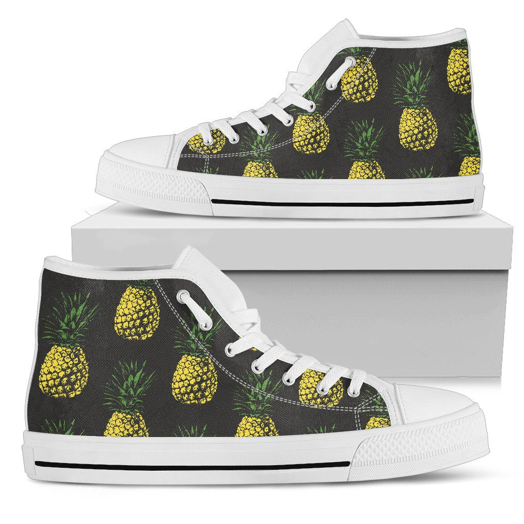 Gold Pineapple Men High Top Shoes