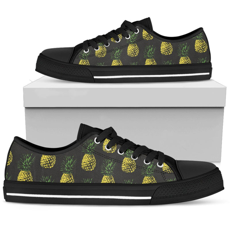 Gold Pineapple Men Low Top Shoes