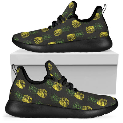 Gold Pineapple Mesh Knit Sneakers Shoes