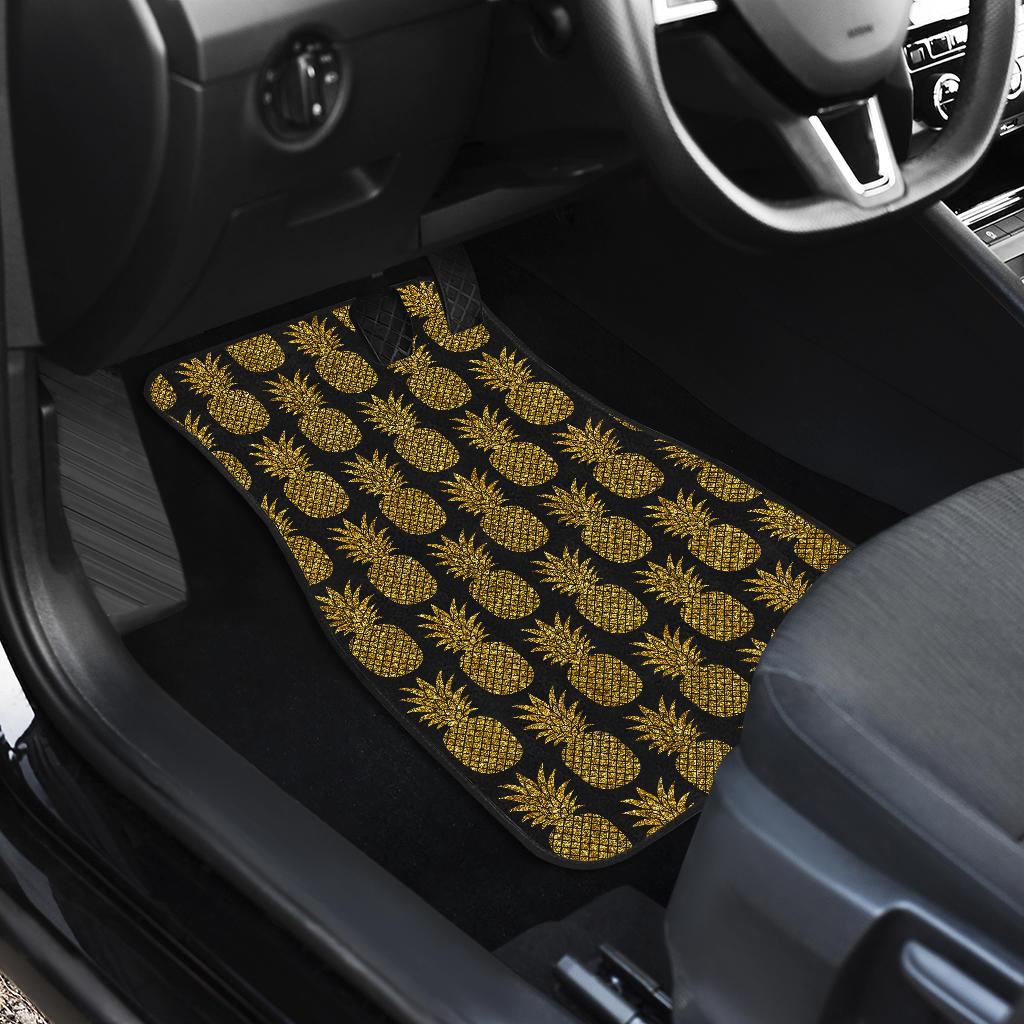 Gold Pineapple Pattern Print Design PP011 Car Floor Mats-JorJune