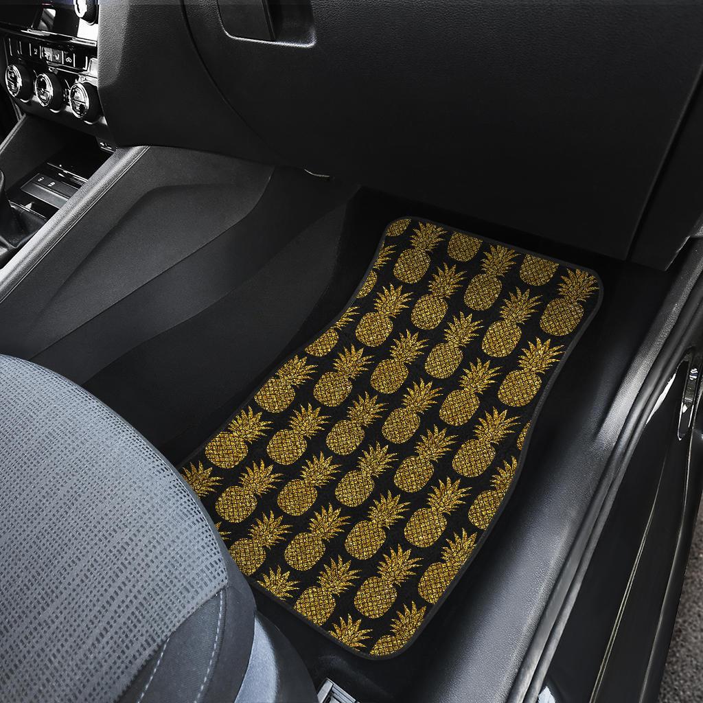 Gold Pineapple Pattern Print Design PP011 Car Floor Mats-JorJune