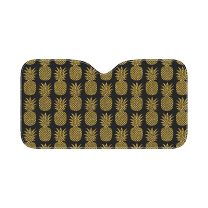 Gold Pineapple Pattern Print Design PP011 Car Sun Shade-JorJune