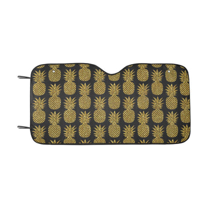 Gold Pineapple Pattern Print Design PP011 Car Sun Shade-JorJune