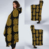 Gold Pineapple Pattern Print Design PP011 Hooded Blanket-JORJUNE.COM