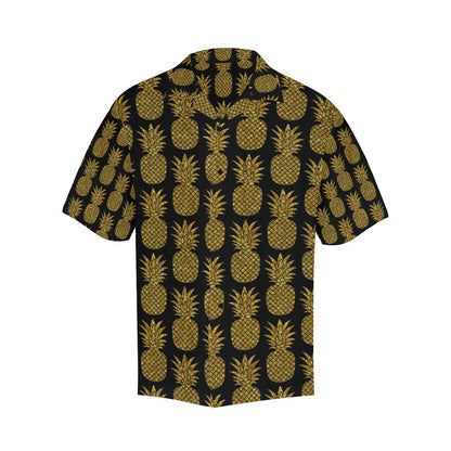 Gold Pineapple Pattern Print Design PP011 Men Hawaiian Shirt-JorJune