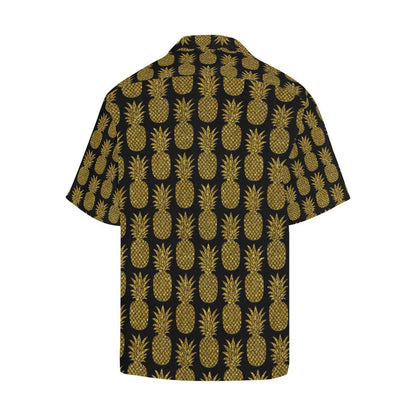 Gold Pineapple Pattern Print Design PP011 Men Hawaiian Shirt-JorJune