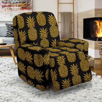 Gold Pineapple Pattern Print Design PP011 Recliner Slipcover-JORJUNE.COM