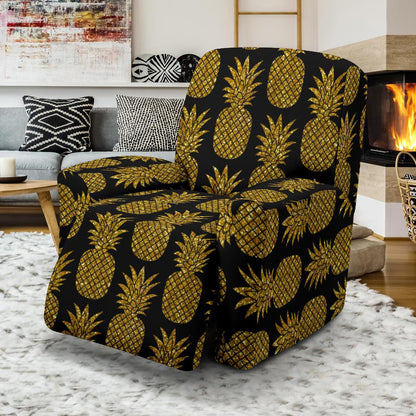 Gold Pineapple Pattern Print Design PP011 Recliner Slipcover-JORJUNE.COM