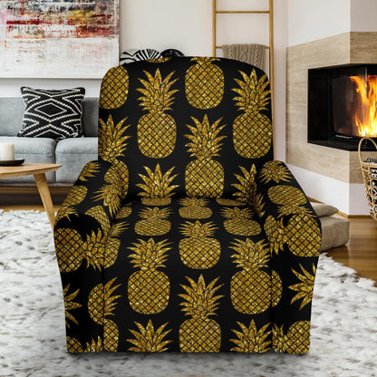 Gold Pineapple Pattern Print Design PP011 Recliner Slipcover-JORJUNE.COM