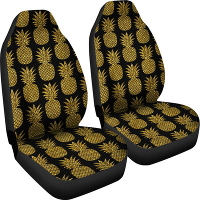 Gold Pineapple Pattern Print Design PP011 Universal Fit Car Seat Covers-JorJune