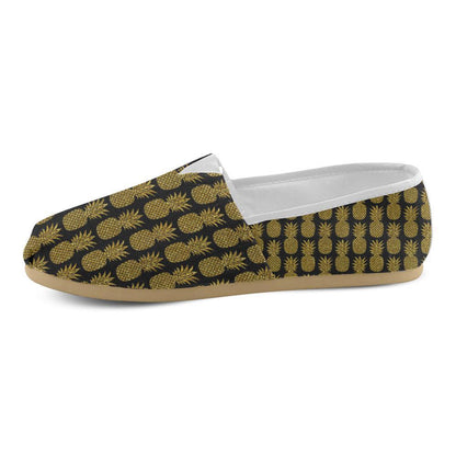 Gold Pineapple Pattern Print Design PP011 Women Casual Shoes-JorJune.com
