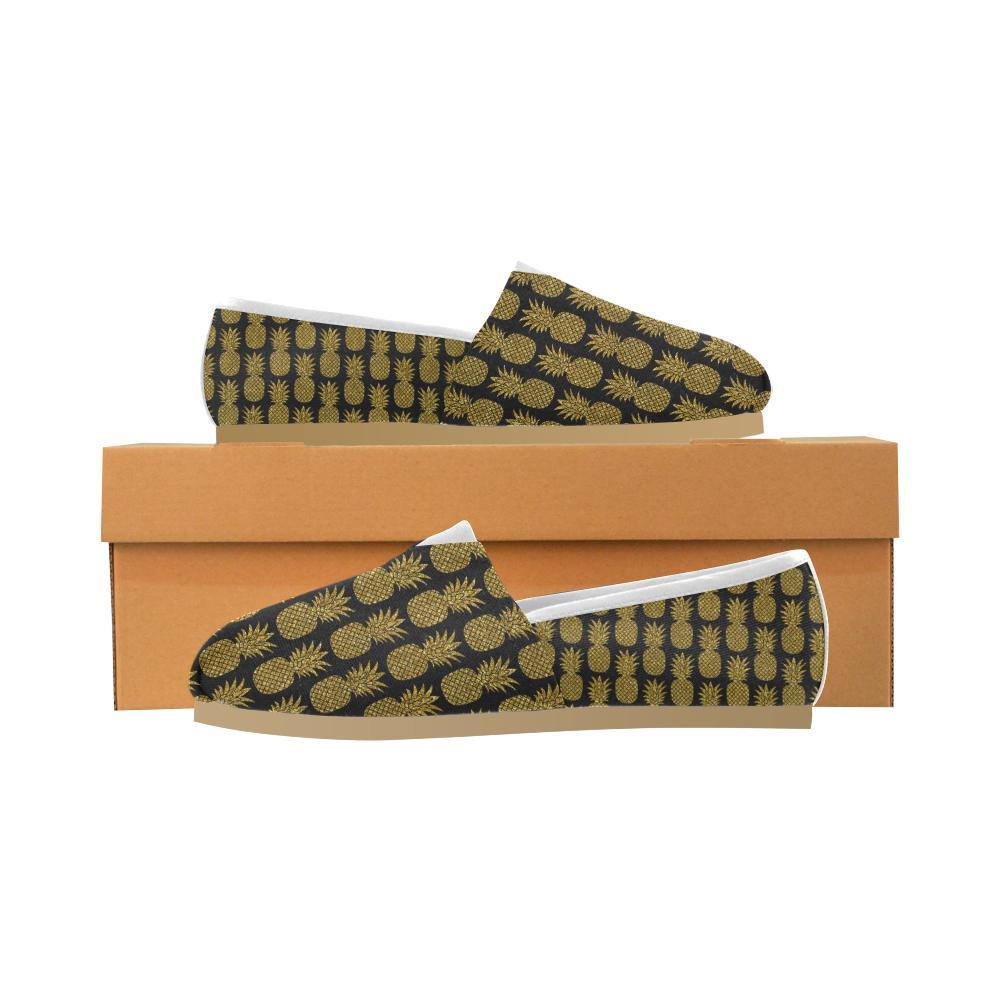 Gold Pineapple Pattern Print Design PP011 Women Casual Shoes-JorJune.com