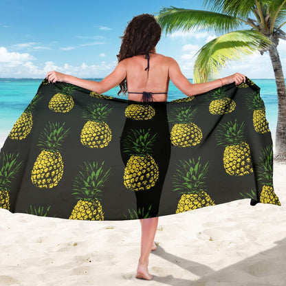 Gold Pineapple Beach Sarong Pareo Wrap
