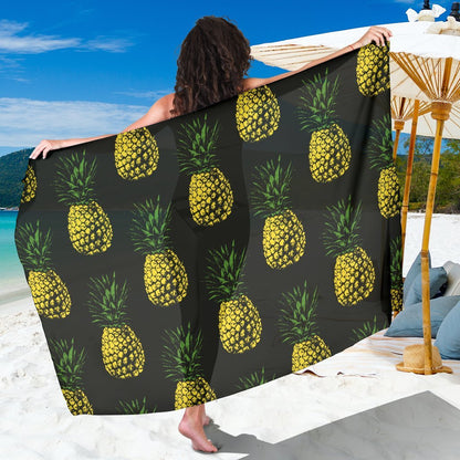 Gold Pineapple Beach Sarong Pareo Wrap