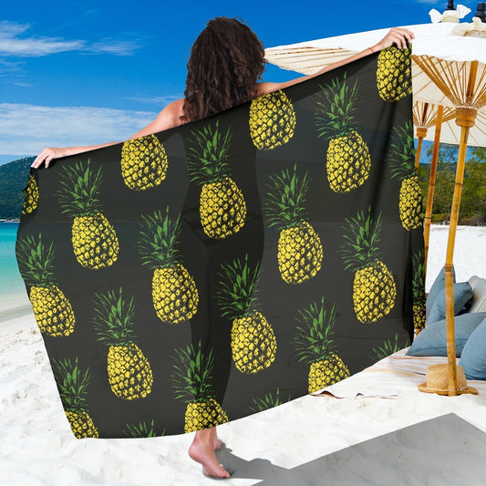 Gold Pineapple Beach Sarong Pareo Wrap