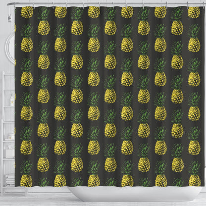 Gold Pineapple Shower Curtain
