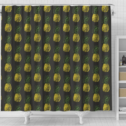 Gold Pineapple Shower Curtain