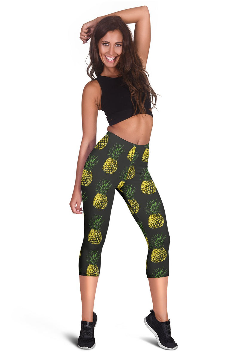 Gold Pineapple Women Capris