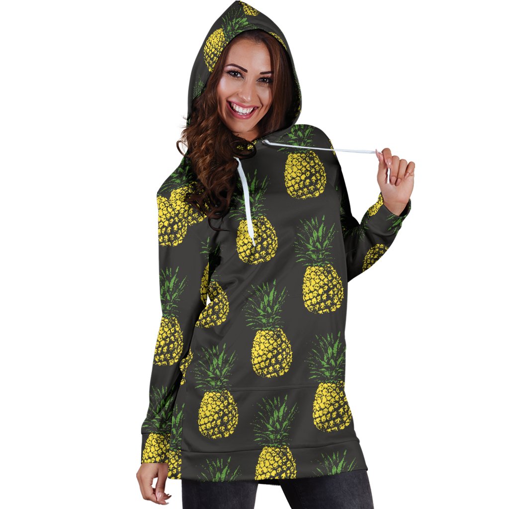 Gold Pineapple Women Hoodie Dress JorJune Gold Pineapple Women Hoodie Dress JorJune