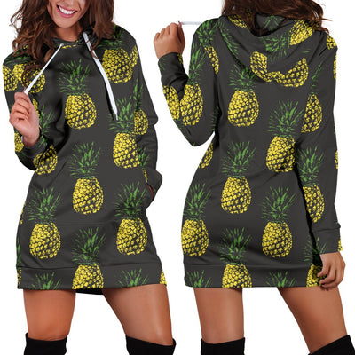 Gold Pineapple Women Hoodie Dress
