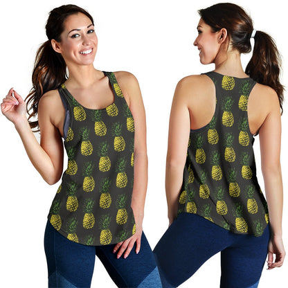 Gold Pineapple Women Racerback Tank Top