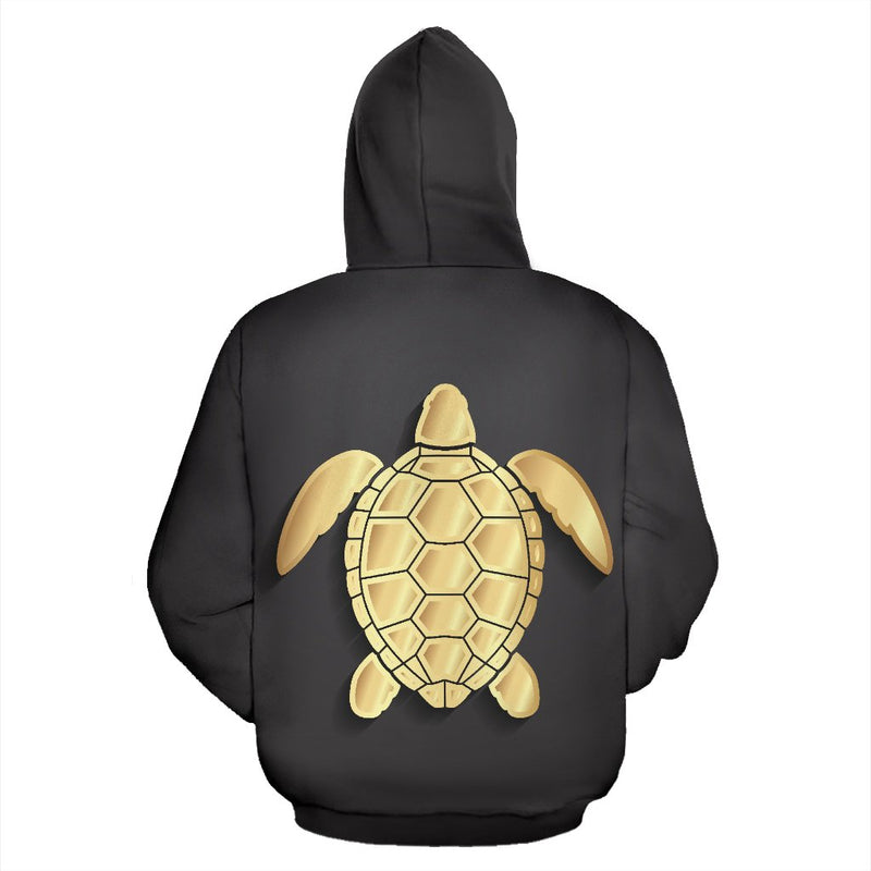 Gold Sea Turtle All Over Zip Up Hoodie