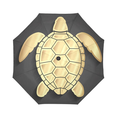 Gold Sea Turtle Automatic Foldable Umbrella