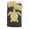 Gold Sea Turtle Duvet Cover Bedding Set