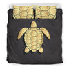 Gold Sea Turtle Duvet Cover Bedding Set