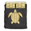 Gold Sea Turtle Duvet Cover Bedding Set