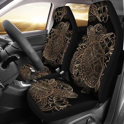 Gold Sea Turtle Hawaiian style Universal Fit Car Seat Covers