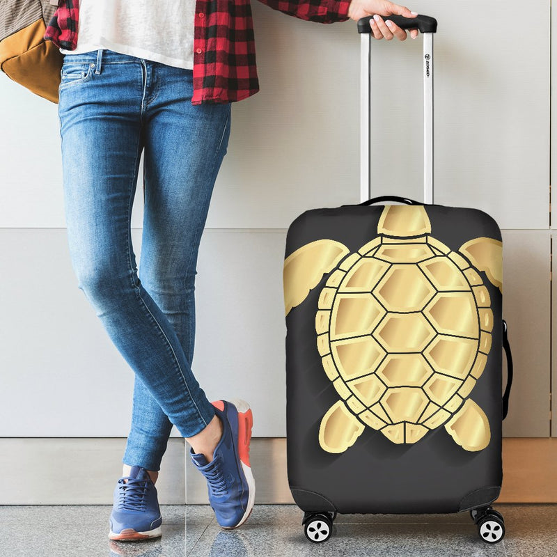 Gold Sea Turtle Luggage Cover Protector