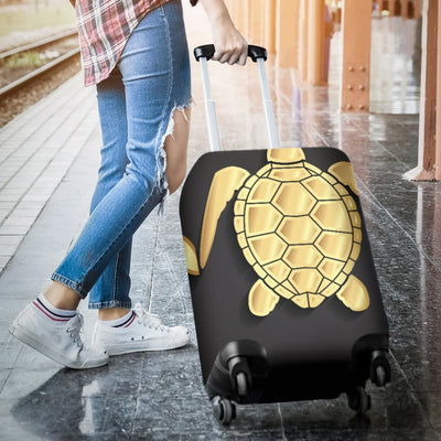 Gold Sea Turtle Luggage Cover Protector