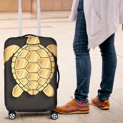 Gold Sea Turtle Luggage Cover Protector