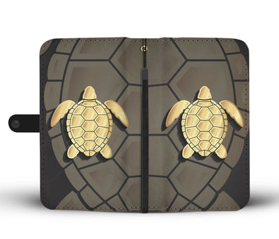 Gold Sea Turtle Wallet Phone Case