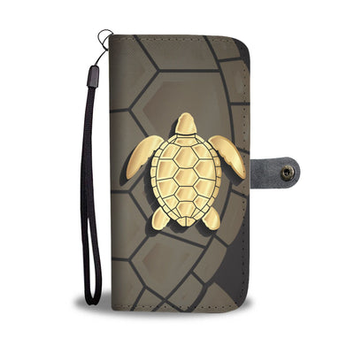 Gold Sea Turtle Wallet Phone Case