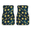 Gold Sun Moon Face Car Floor Mats