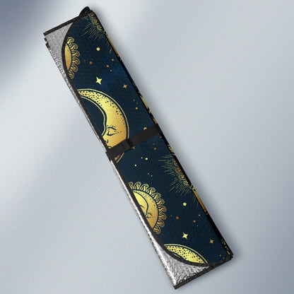 Gold Sun Moon Face Car Sun Shade-JorJune